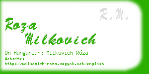 roza milkovich business card